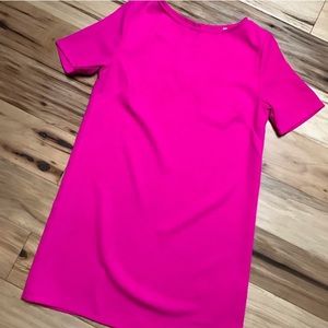 Hot pink mini shift dress